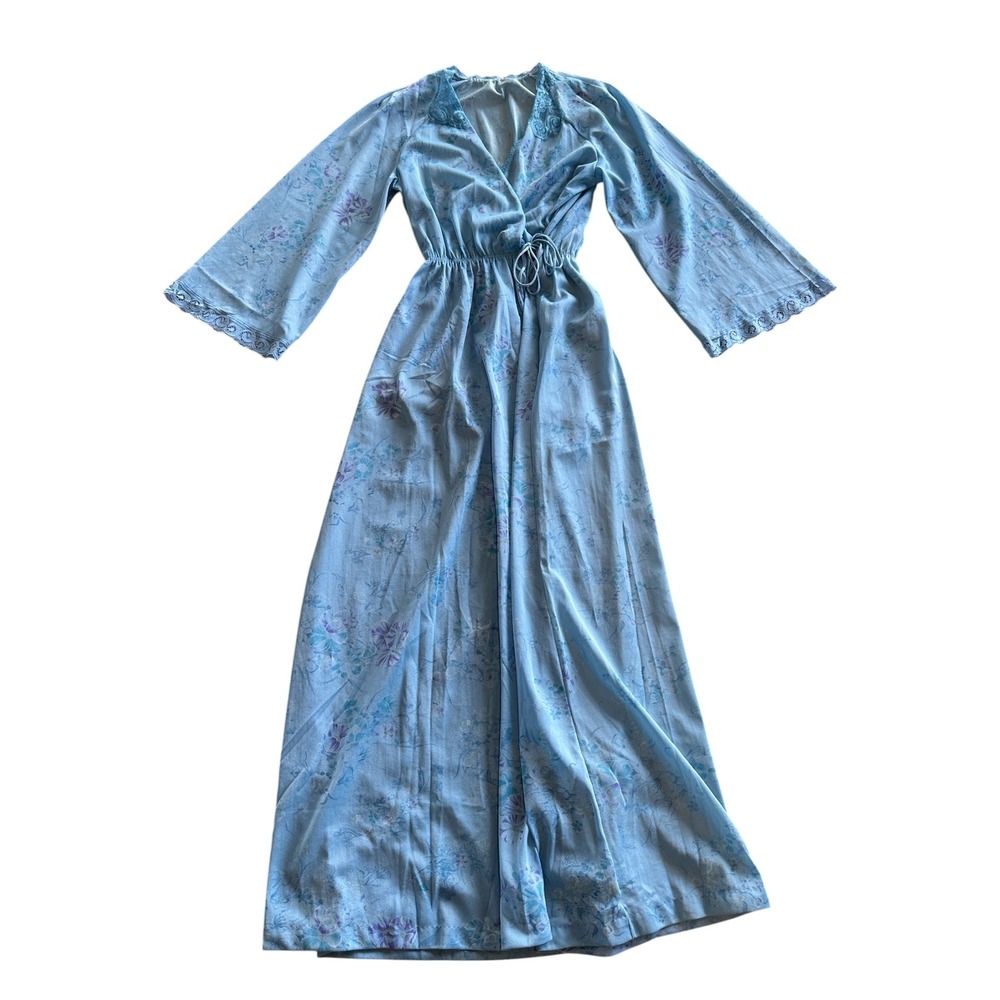 Vintage 60s 70s bell sleeve Miss Elaine Peignoir robe